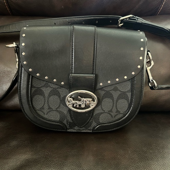 Coach Handbags - Coach Black Saddle Bag